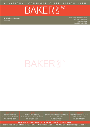 Letterhead Design by GGV for Baker law PC | Design: #5273852