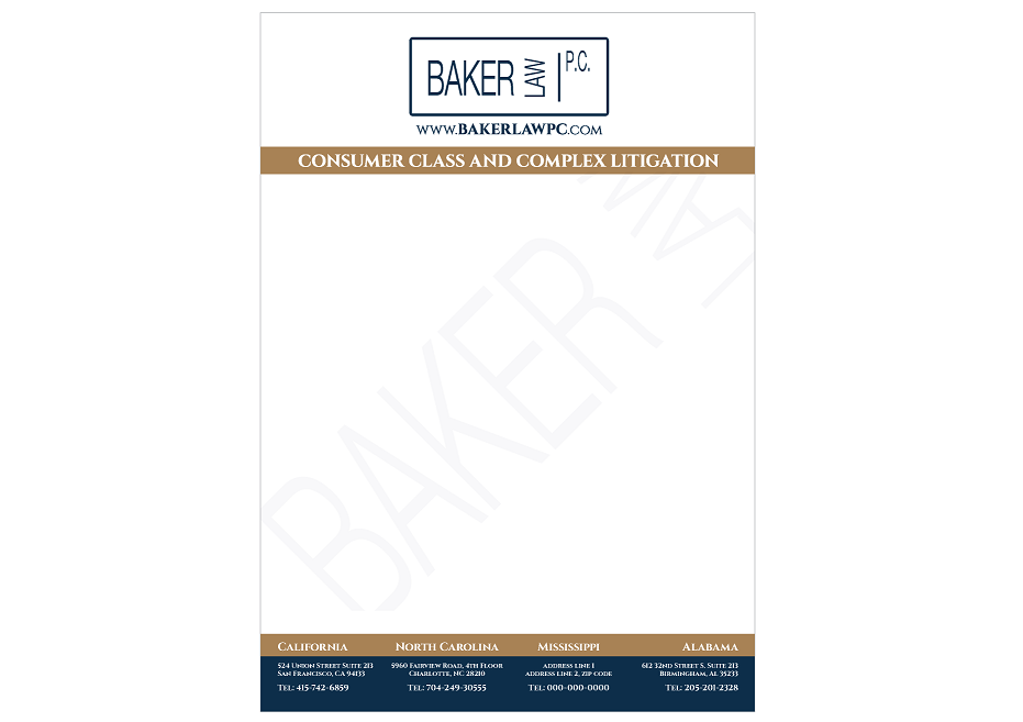 Letterhead Design by Cyan Designs for Baker law PC | Design #5258721