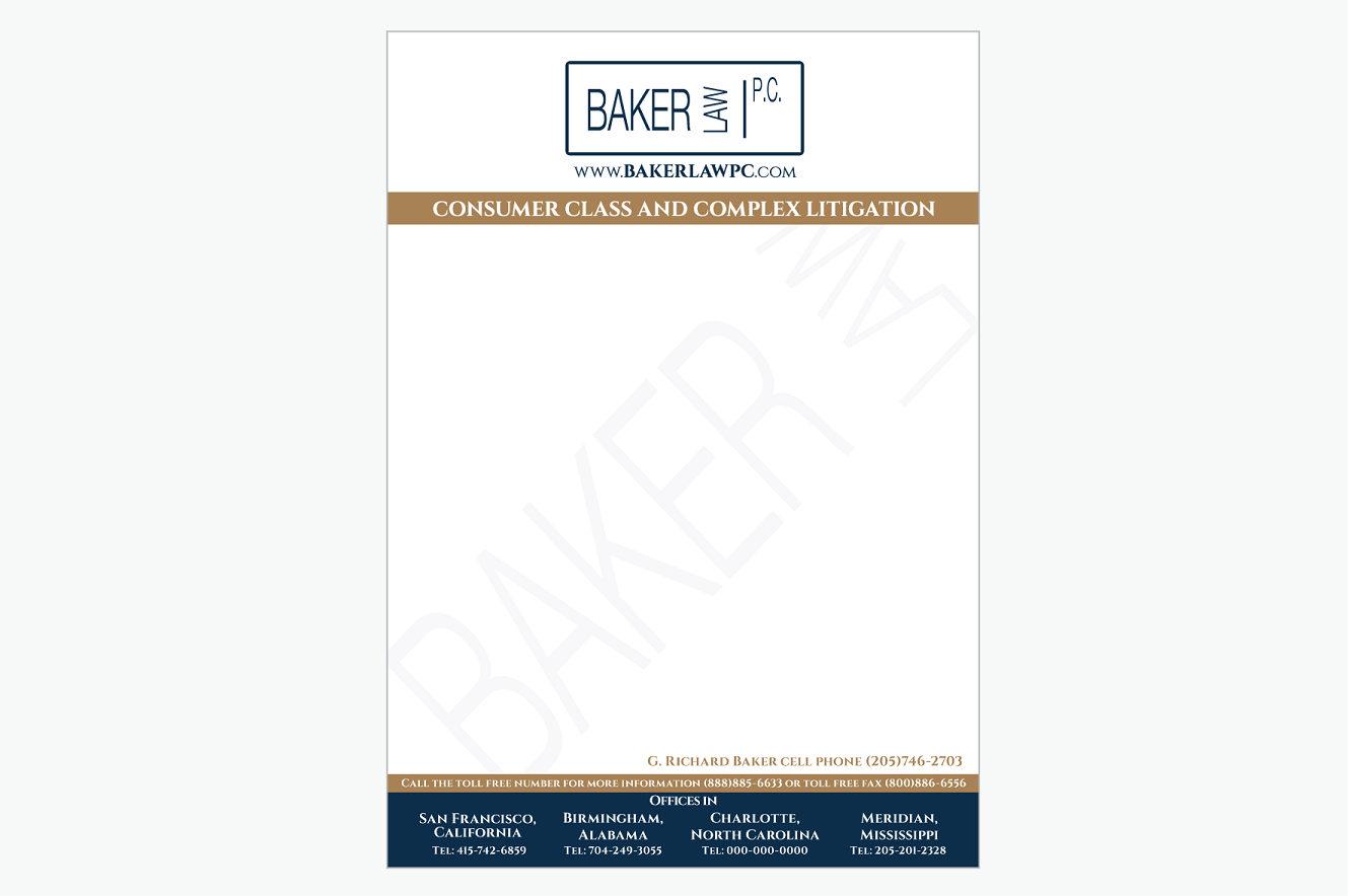 Letterhead Design by Cyan Designs for Baker law PC | Design #5278656
