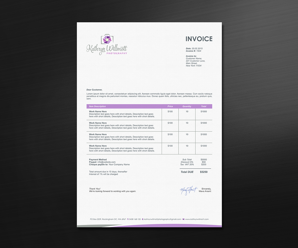 Graphic Design by logodentity for Kathryn Willmott Photography | Design #5337883