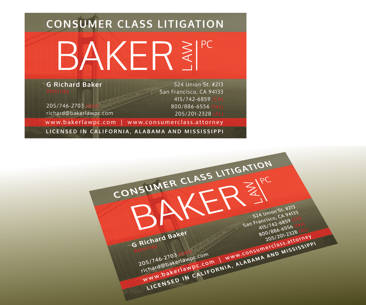 Business Card Design by GGV for Baker law PC | Design #5244109