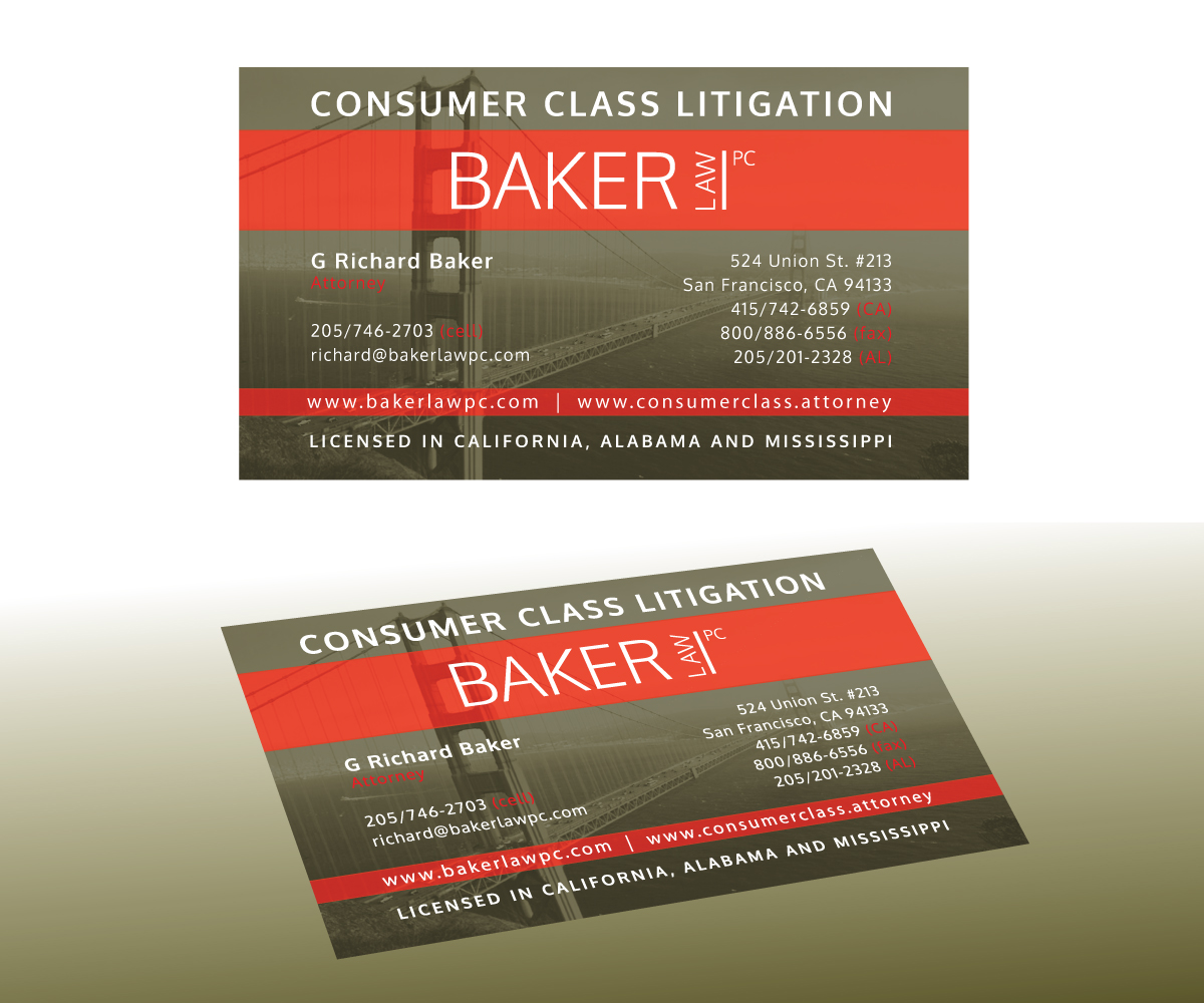 Business Card Design by GGV for Baker law PC | Design #5244111