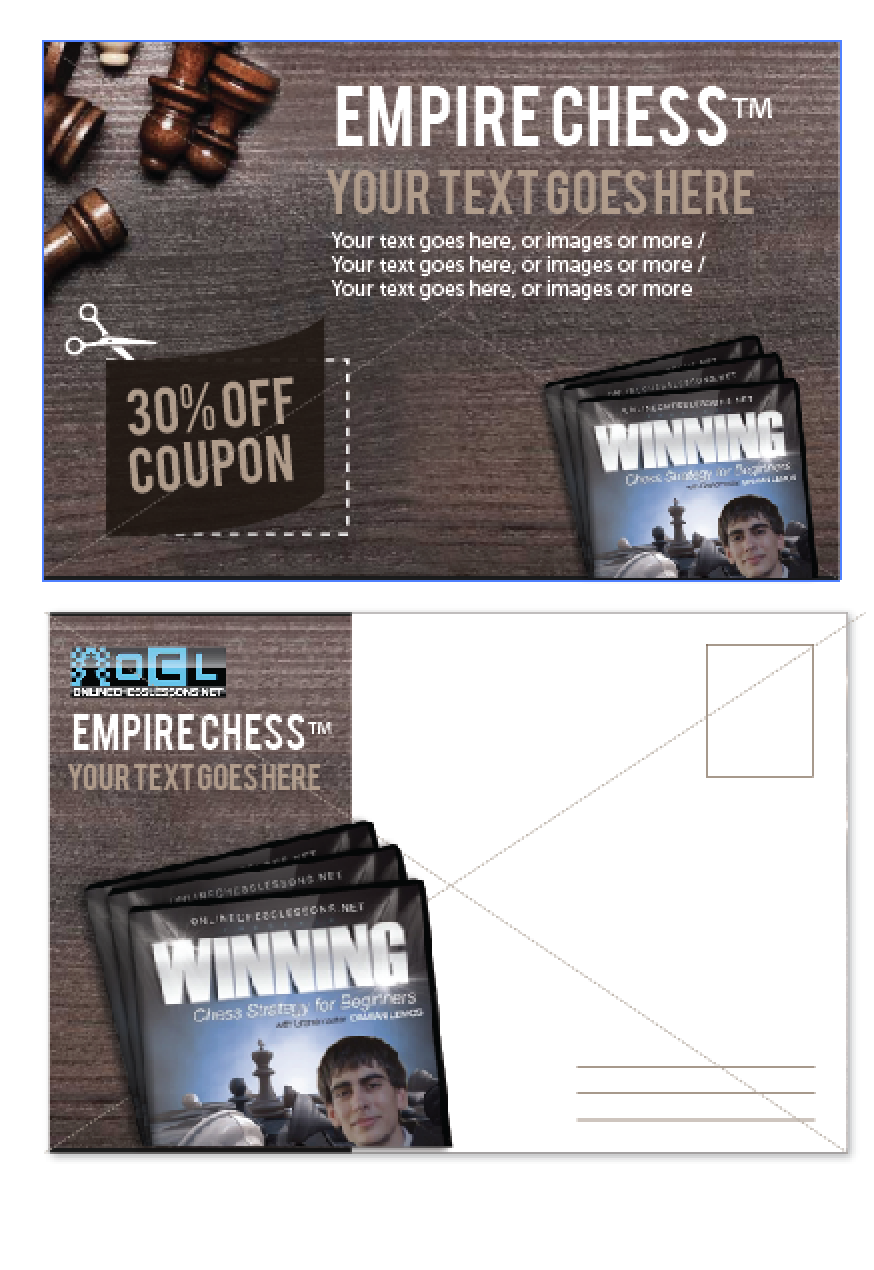 Diseño de Postal por DC Studio Design para OnlineChessLessons LLC | Diseño #5264714