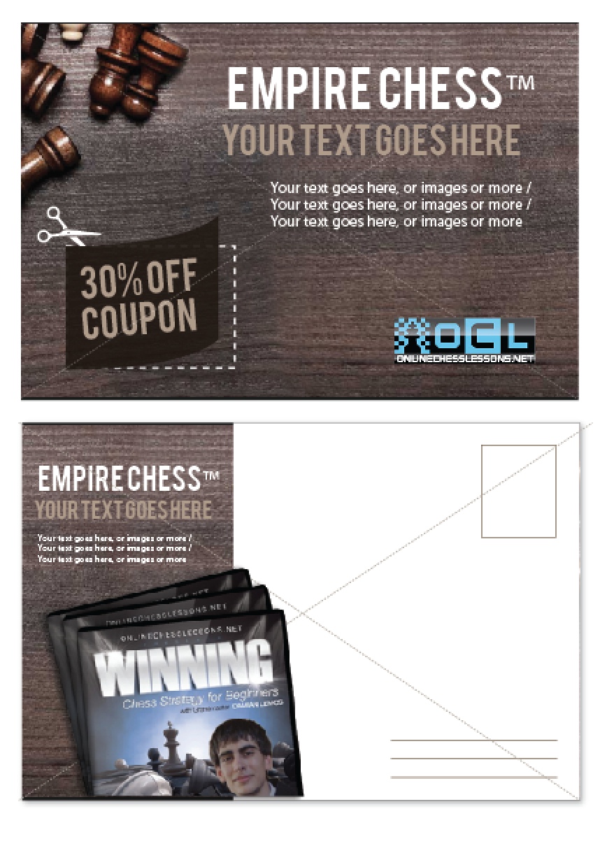 Diseño de Postal por DC Studio Design para OnlineChessLessons LLC | Diseño #5264717