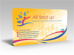 Motivation health and wellbeing counselling.  'All fired up' Fired up for change' Fired Up for You' | Diseño de Tarjeta de Presentación por Hardcore Design