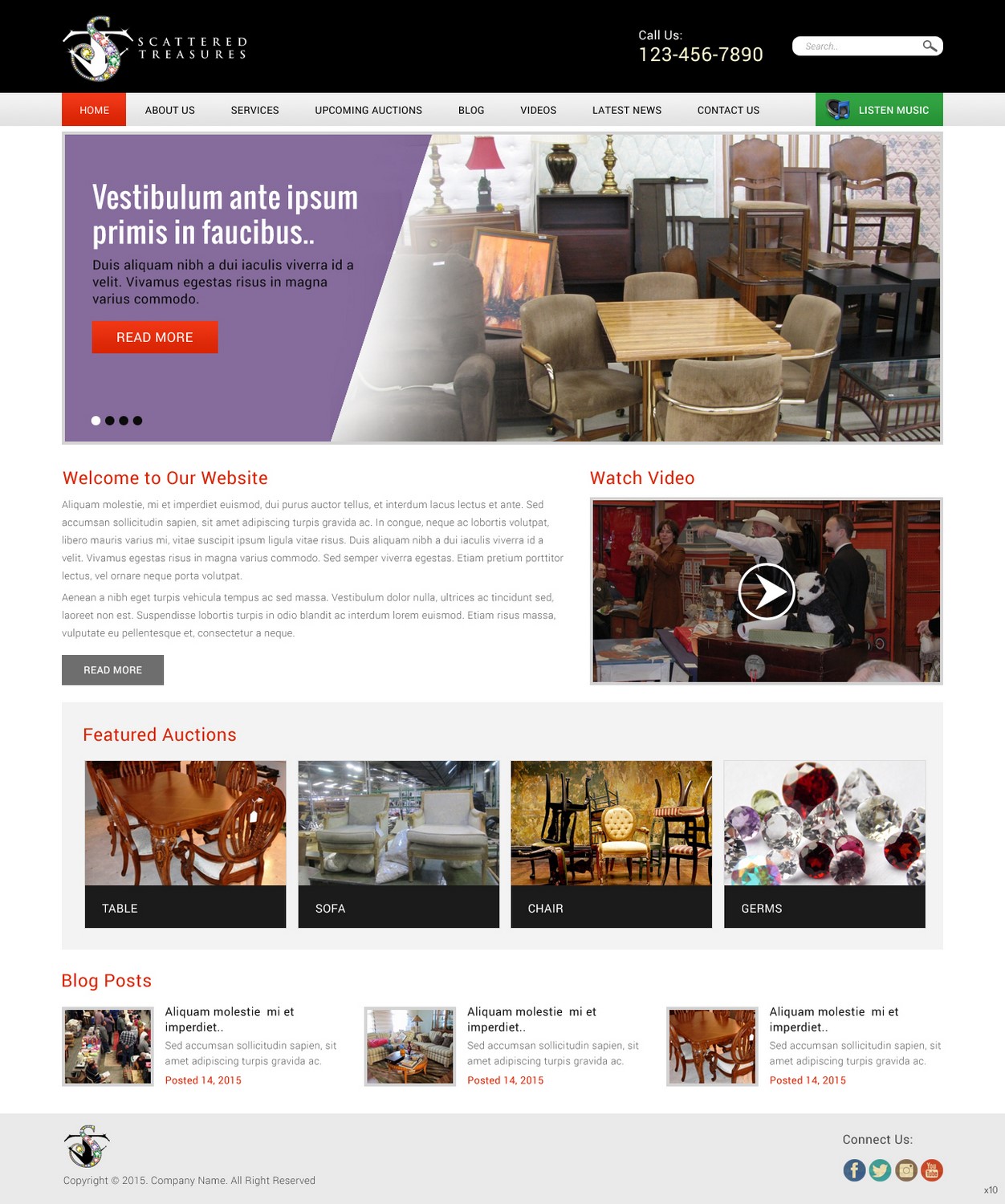 Web Design par pb pour Scattered Treasures | Design #5283413