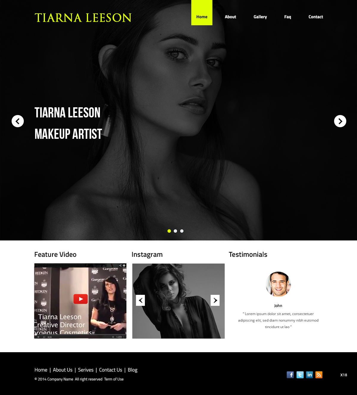 Web Design by pb for TIARNA LEESON makeup artist | Design #5659498