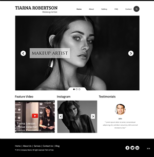 Web Design by pb for TIARNA LEESON makeup artist | Design #5683161