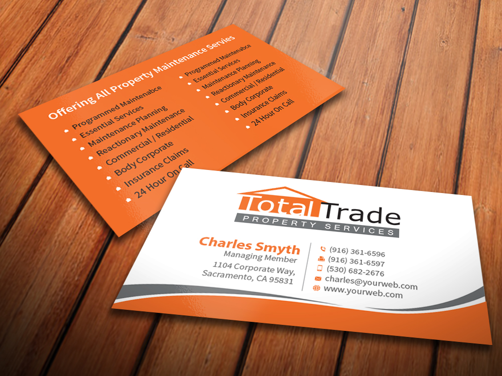 elegant playful property maintenance business card design for a