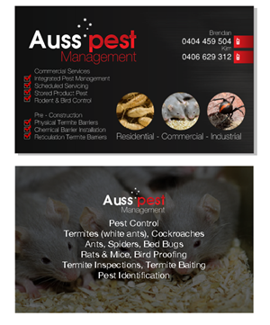 Business Card Design by Tahneit Khan for Auss Pest Management | Design: #5281790