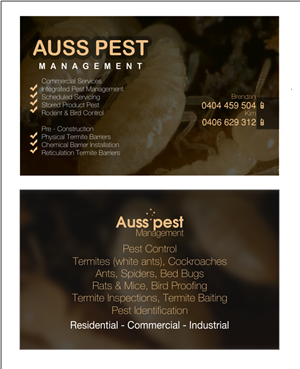 Business Card Design by Tahneit Khan for Auss Pest Management | Design: #5290001