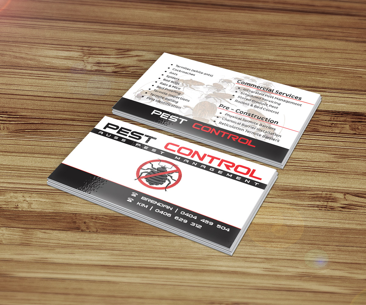 Business Card Design by NDcreations for Auss Pest Management | Design #5293694