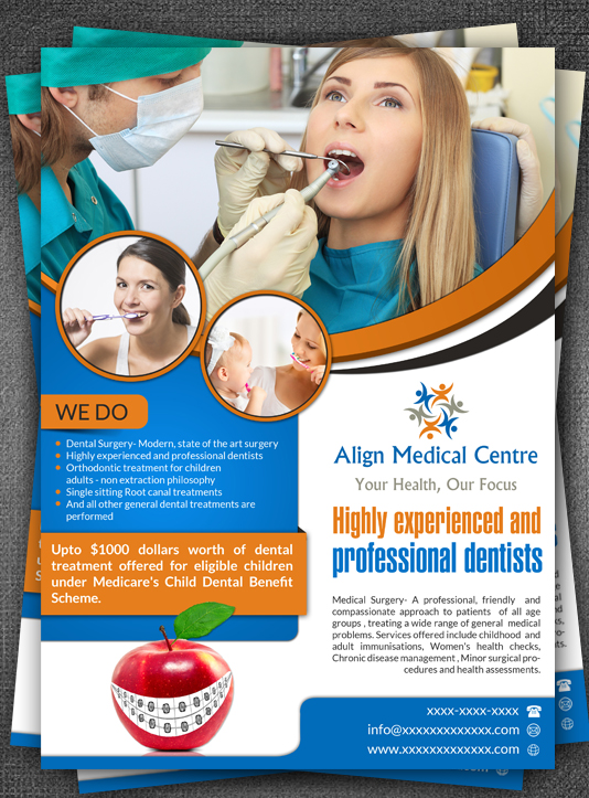upmarket elegant medical flyer design for a company by hih7 medical practice flyer