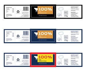 Beef 100 %  Cooked Ready to Eat in a Metal Can | Graphic Design by sonia silva