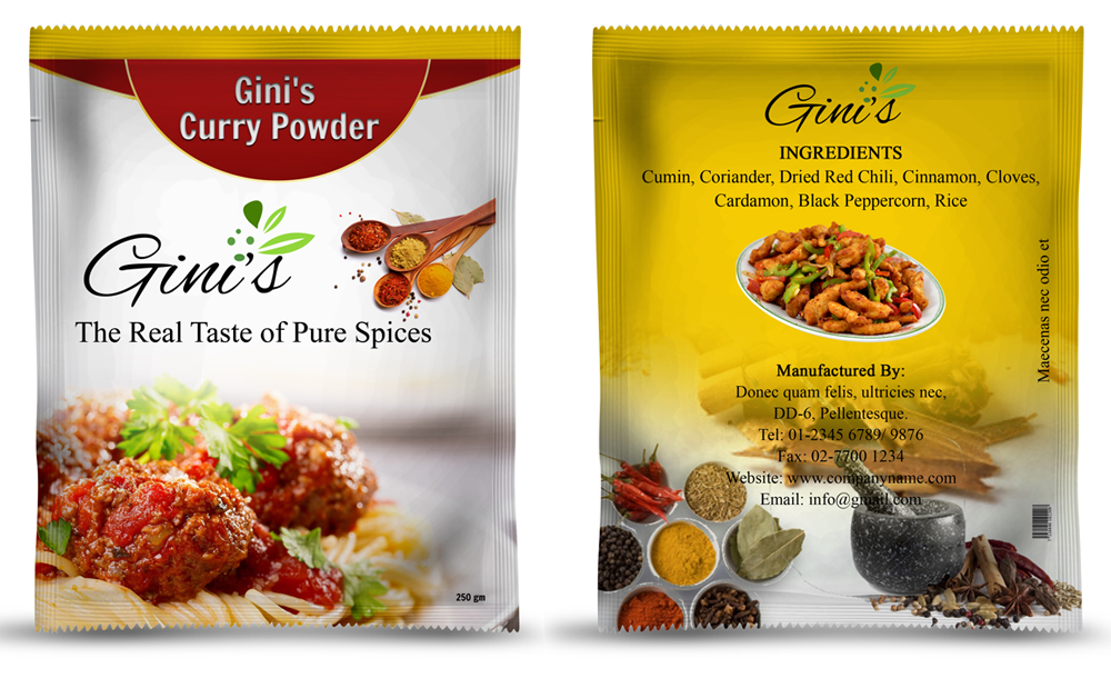 Diseño de Empaque por deep2013 para Gini Curry Powder | Diseño #5324244