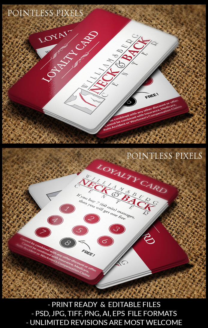 Card Design by Pointless Pixels India for Williamsburg Neck and Back Center | Design: #5298797
