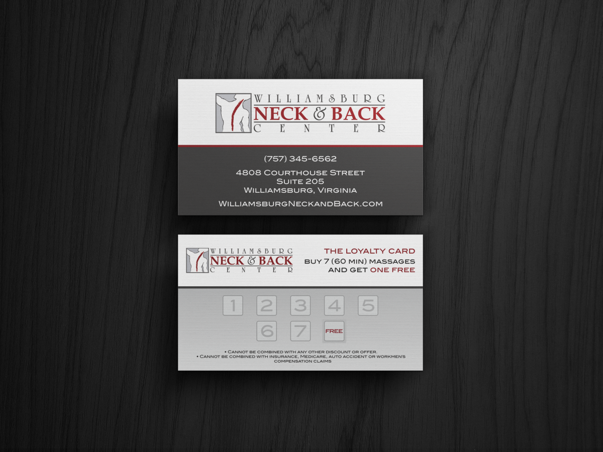 Card Design by HYPdesign for Williamsburg Neck and Back Center | Design #5296874