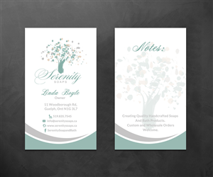 Business Card Design by Sarah Haroon for Serenity Soaps | Design: #5298320
