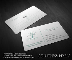 Business Card Design by Pointless Pixels India for Serenity Soaps | Design: #5284756