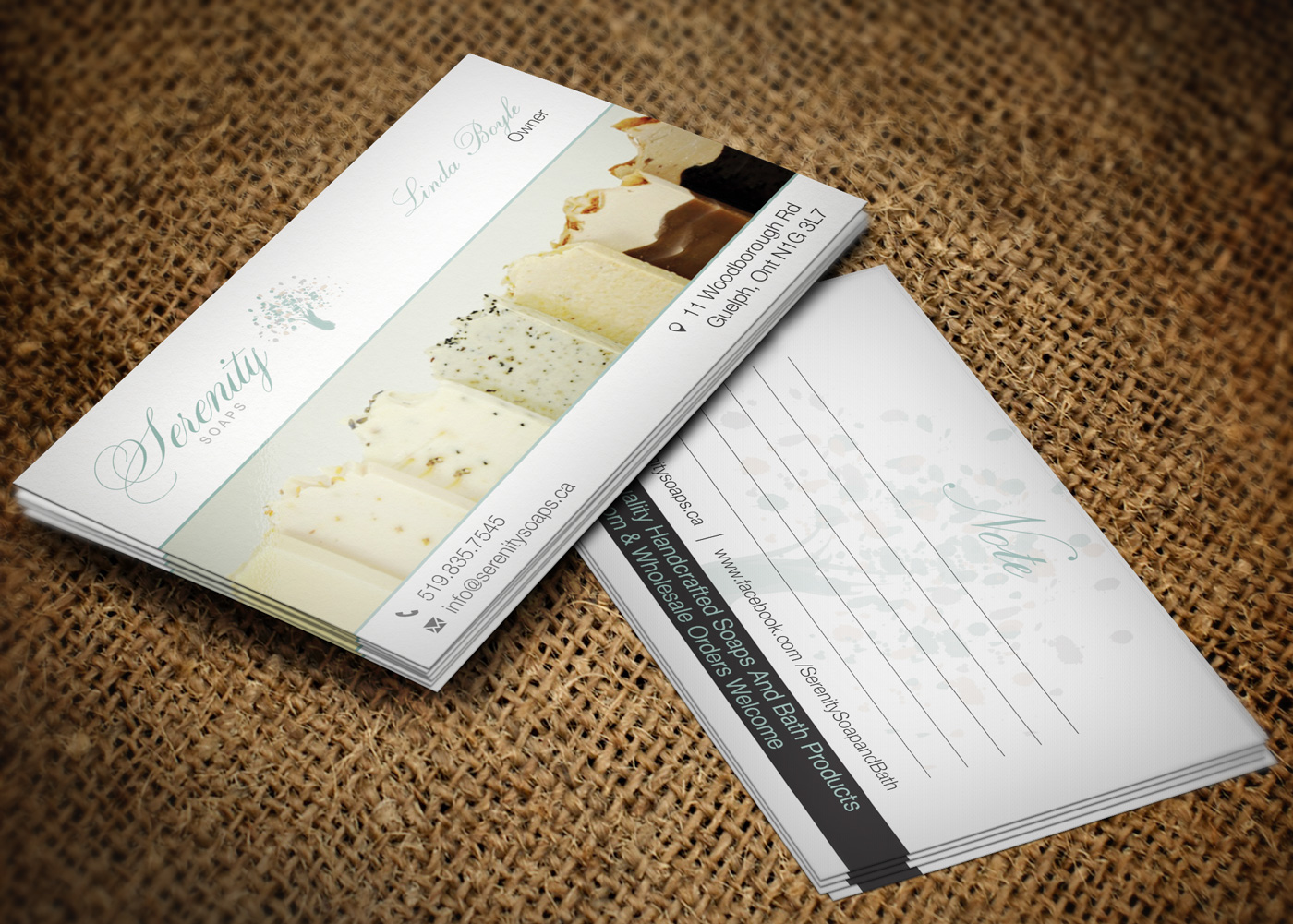 Business Card Design by Lanka Ama for Serenity Soaps | Design #5373141