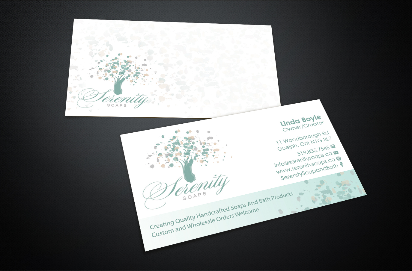 Business Card Design by Stylez Designz for Serenity Soaps | Design #5379312