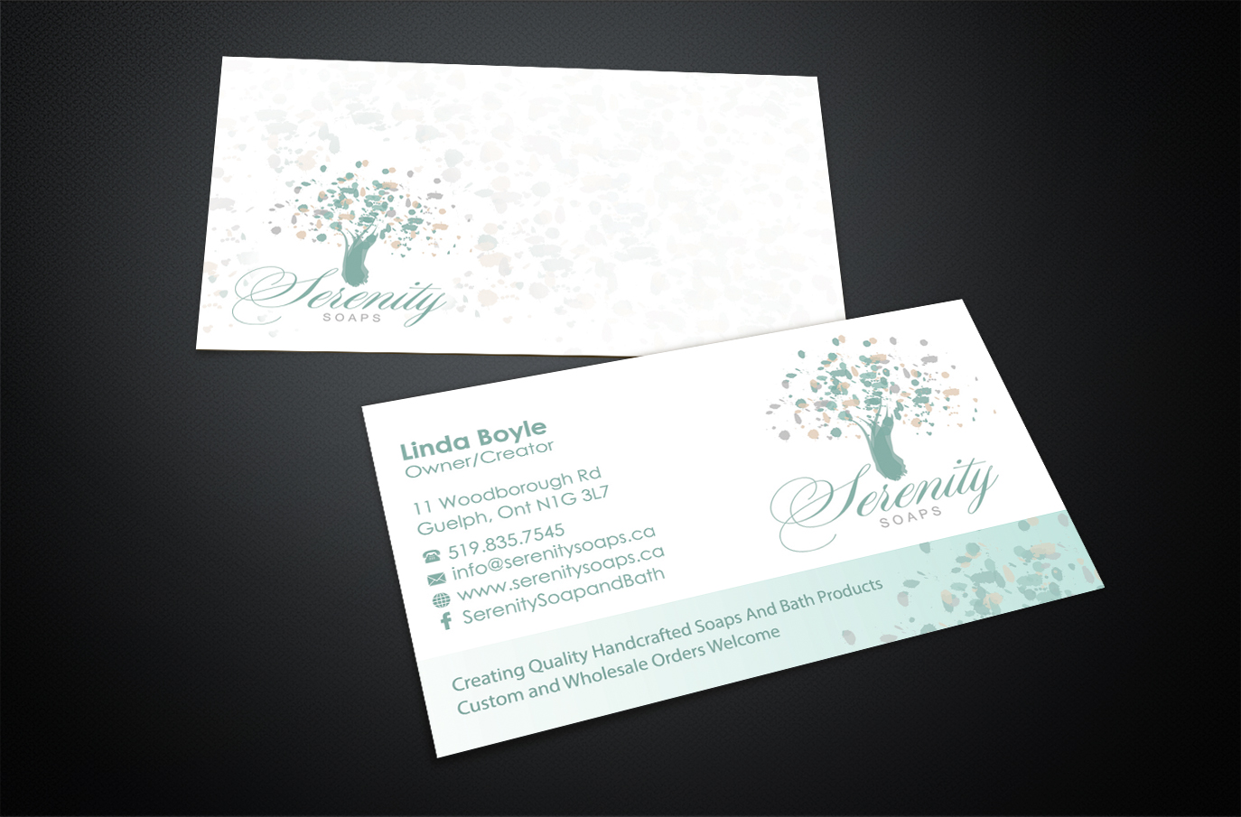 Business Card Design by Stylez Designz for Serenity Soaps | Design #5379414