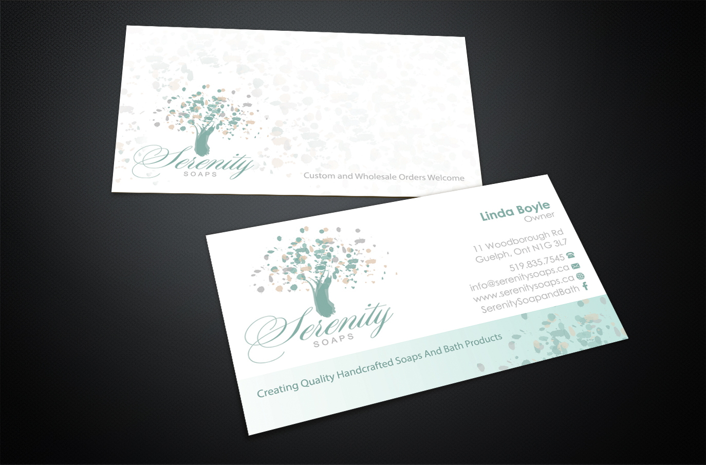 Business Card Design by Stylez Designz for Serenity Soaps | Design #5380254