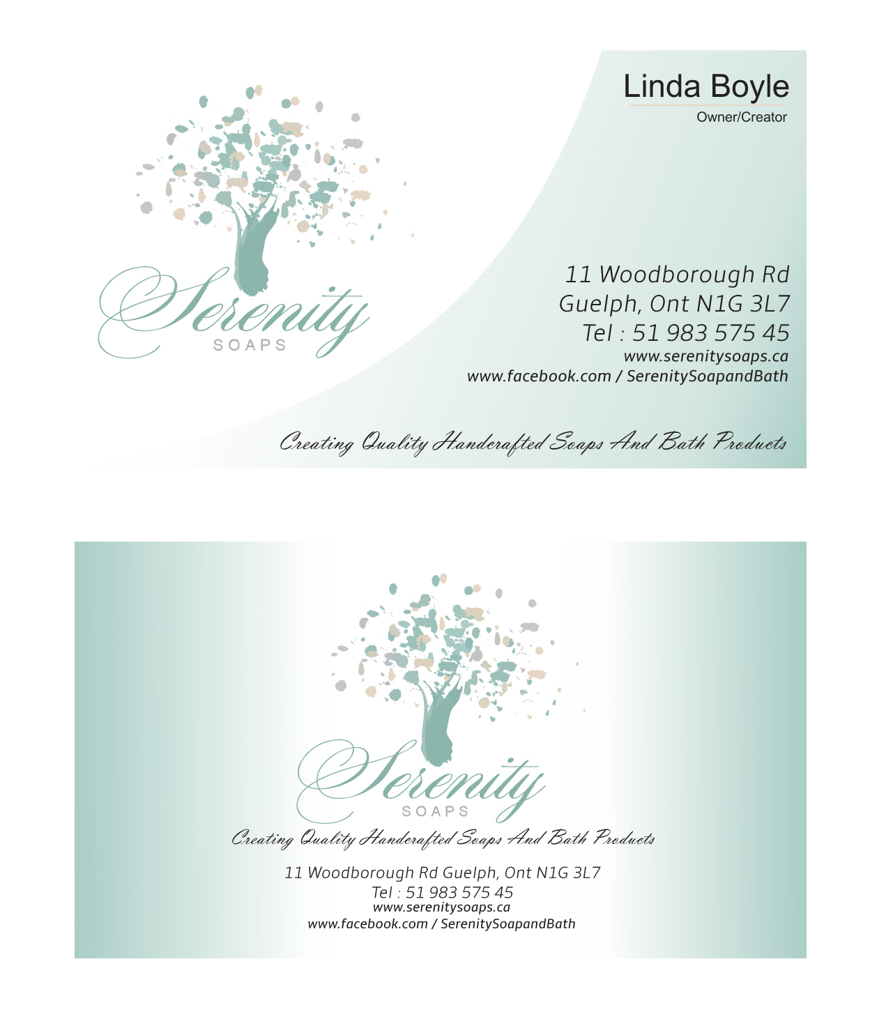 Business Card Design by Nilesh A. Jayatillake for Serenity Soaps | Design #5299005