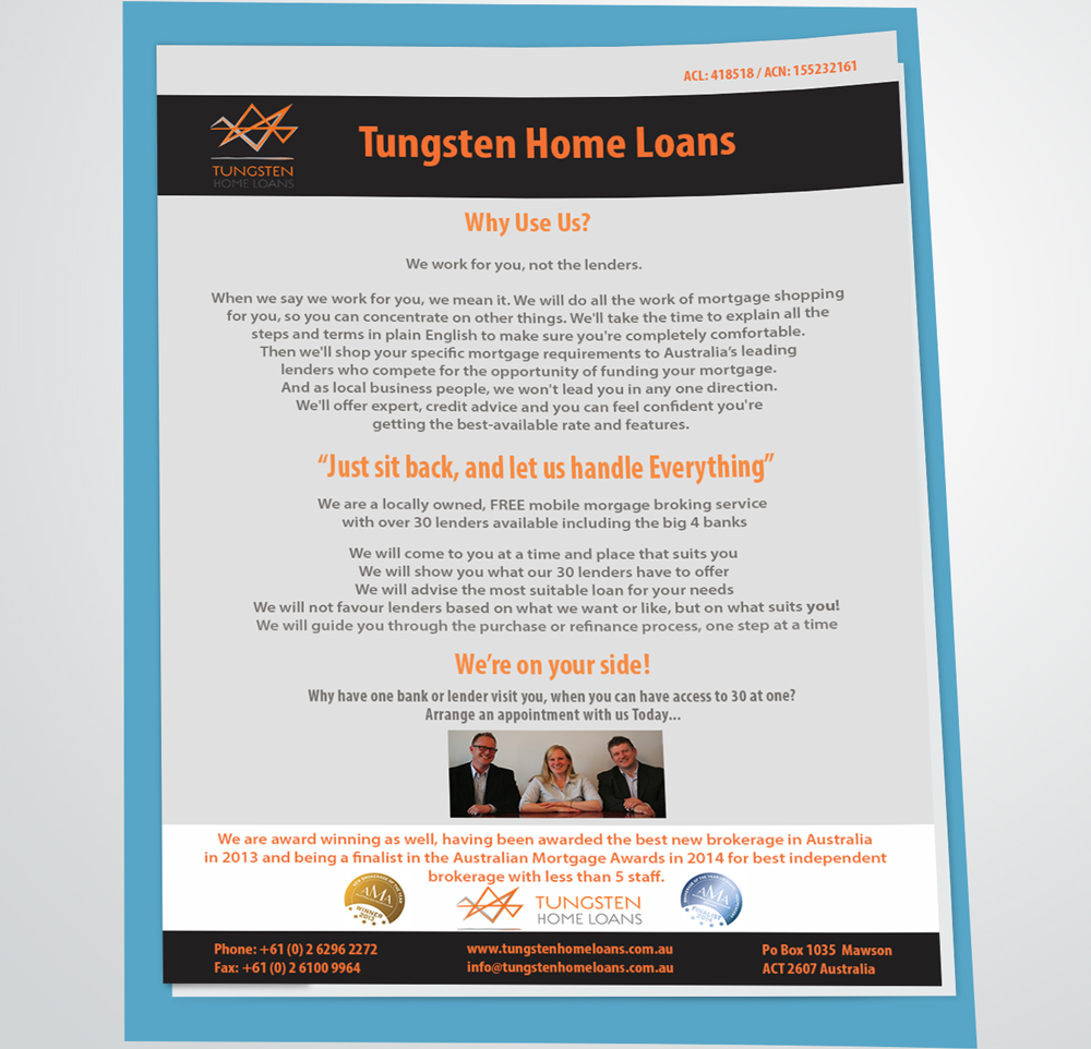 Flyer Design by Selda for Tungsten Home Loans | Design #5344038