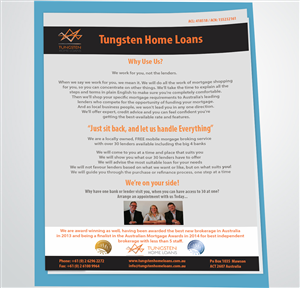 Diseño de Flyer por Selda para Tungsten Home Loans | Diseño: #5344038