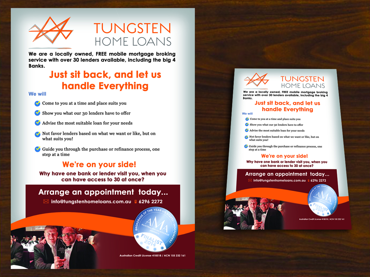 Diseño de Flyer por Yegeta para Tungsten Home Loans | Diseño #5351649