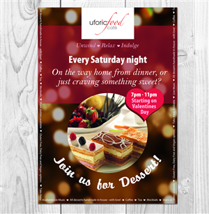 Flyer for Dessert Cafe event launch | Diseño de Flyer por Victor_pro