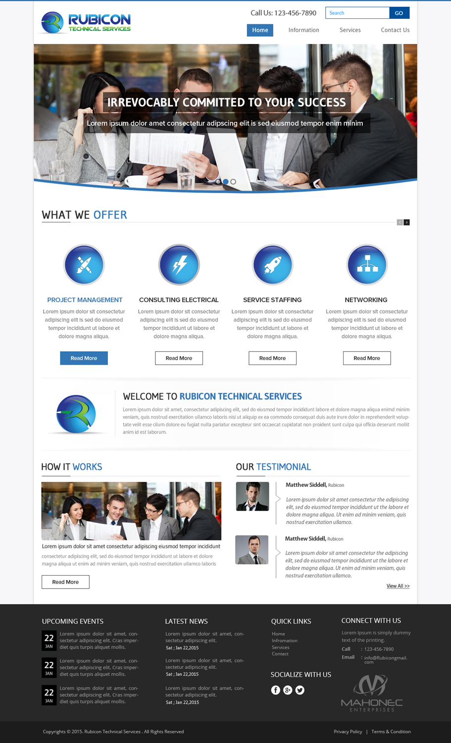 Web Design by OM for Mahonec Enterprises | Design #5353221