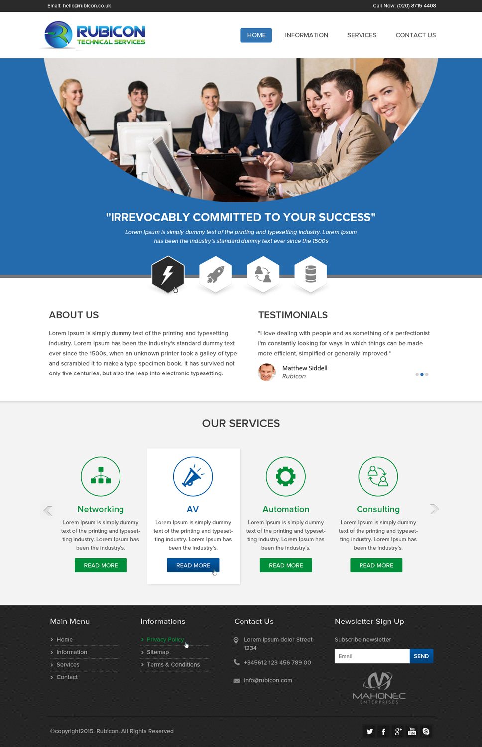 Web Design by OM for Mahonec Enterprises | Design #5353454