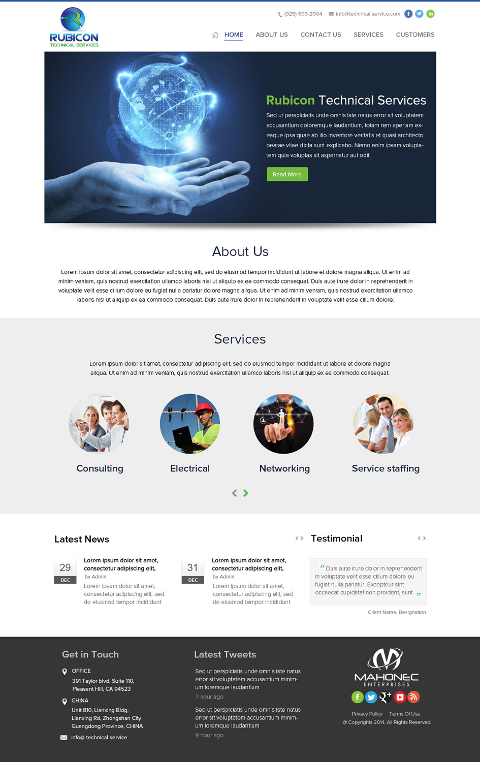 Web Design by OM for Mahonec Enterprises | Design #5377301