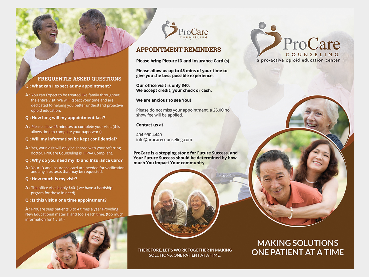 Brochure Design by ThemeDesk Technology for Pro Care Counseling | Design #5297875