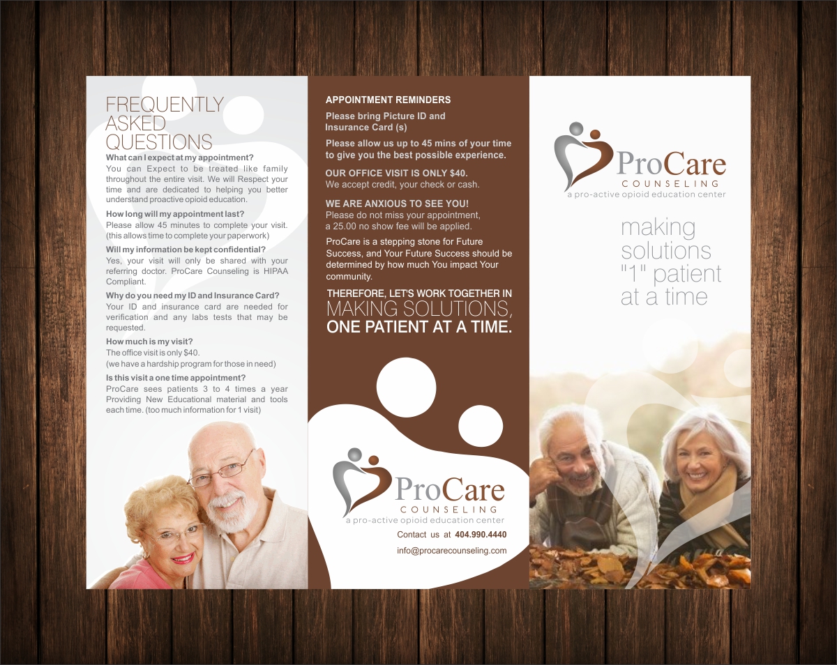 Brochure Design by cb1318 for Pro Care Counseling | Design #5302169