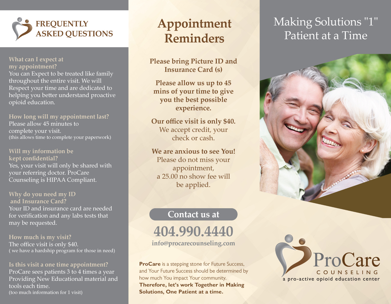 Brochure Design by Squaredot for Pro Care Counseling | Design #5298244
