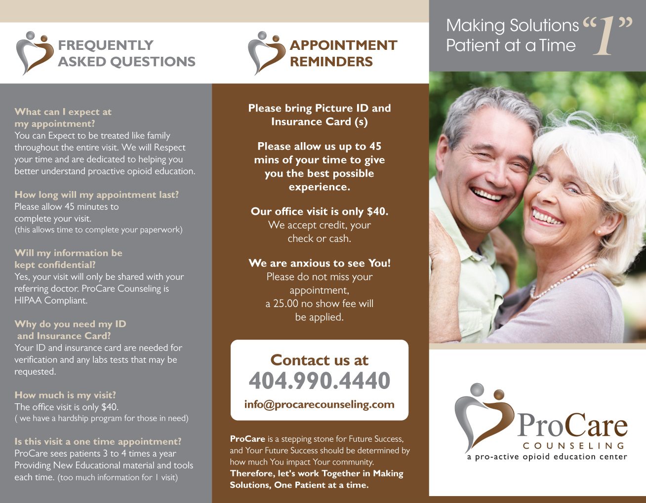 Brochure Design by Squaredot for Pro Care Counseling | Design #5299371