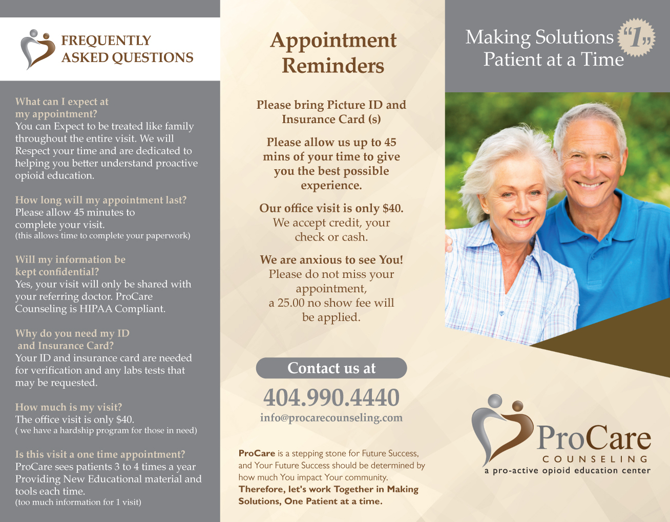 Brochure Design by Squaredot for Pro Care Counseling | Design #5299528