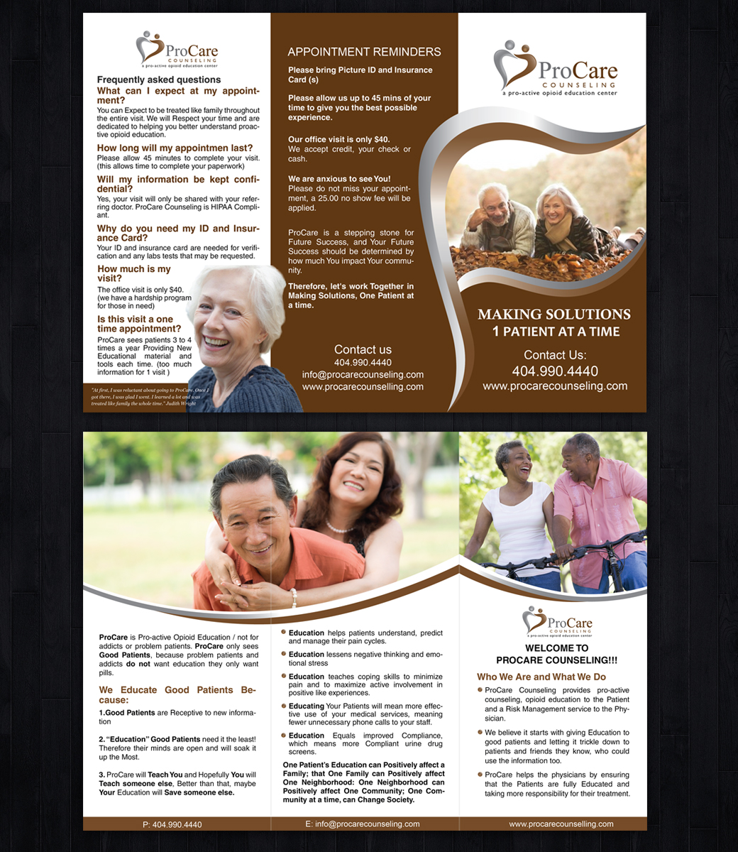 Brochure Design by Sarmishtha Chattopadhyay_loginchange for Pro Care Counseling | Design #5297416