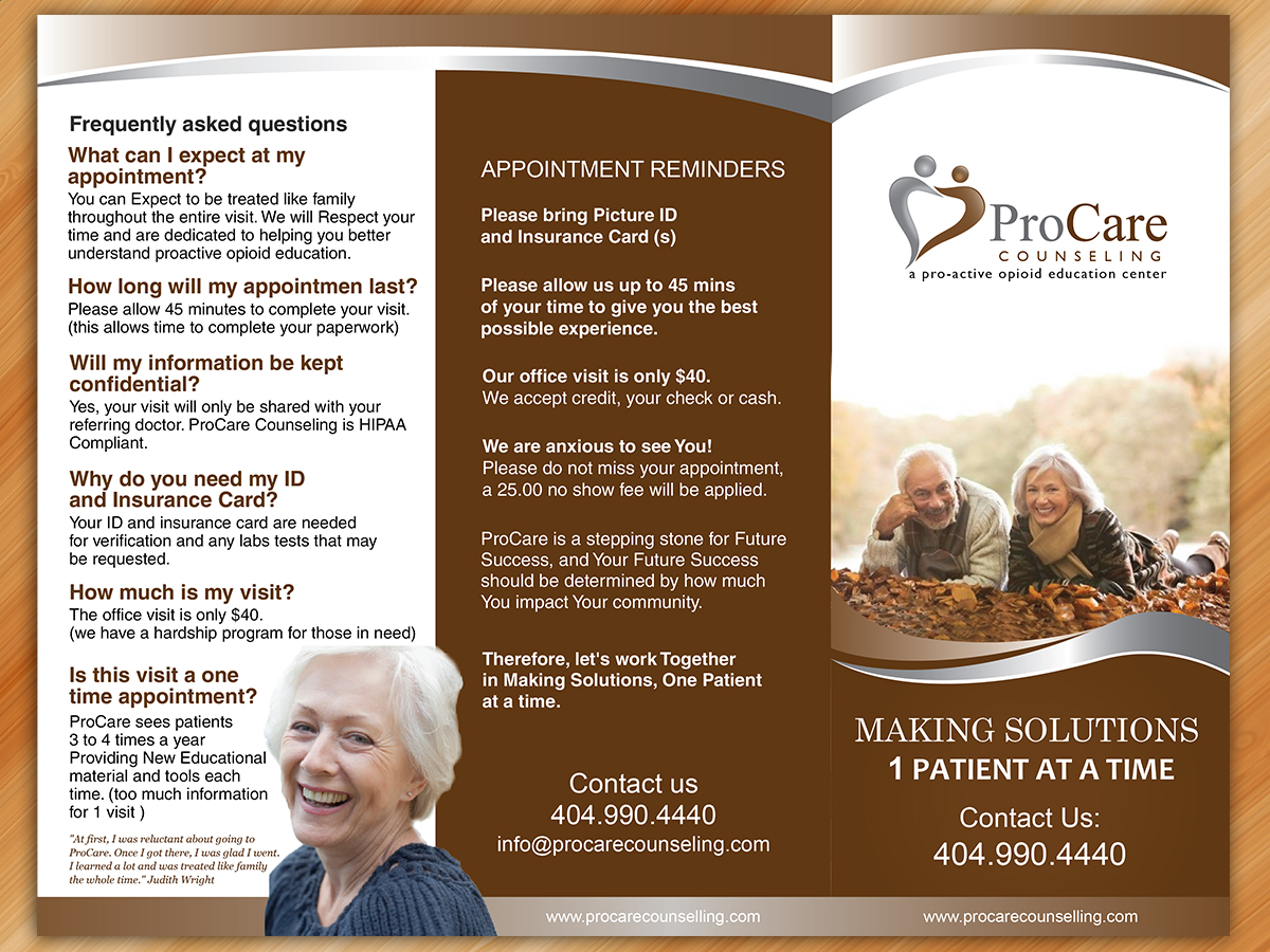 Broschüren-Design von Sarmishtha Chattopadhyay_loginchange für Pro Care Counseling | Design #5299505