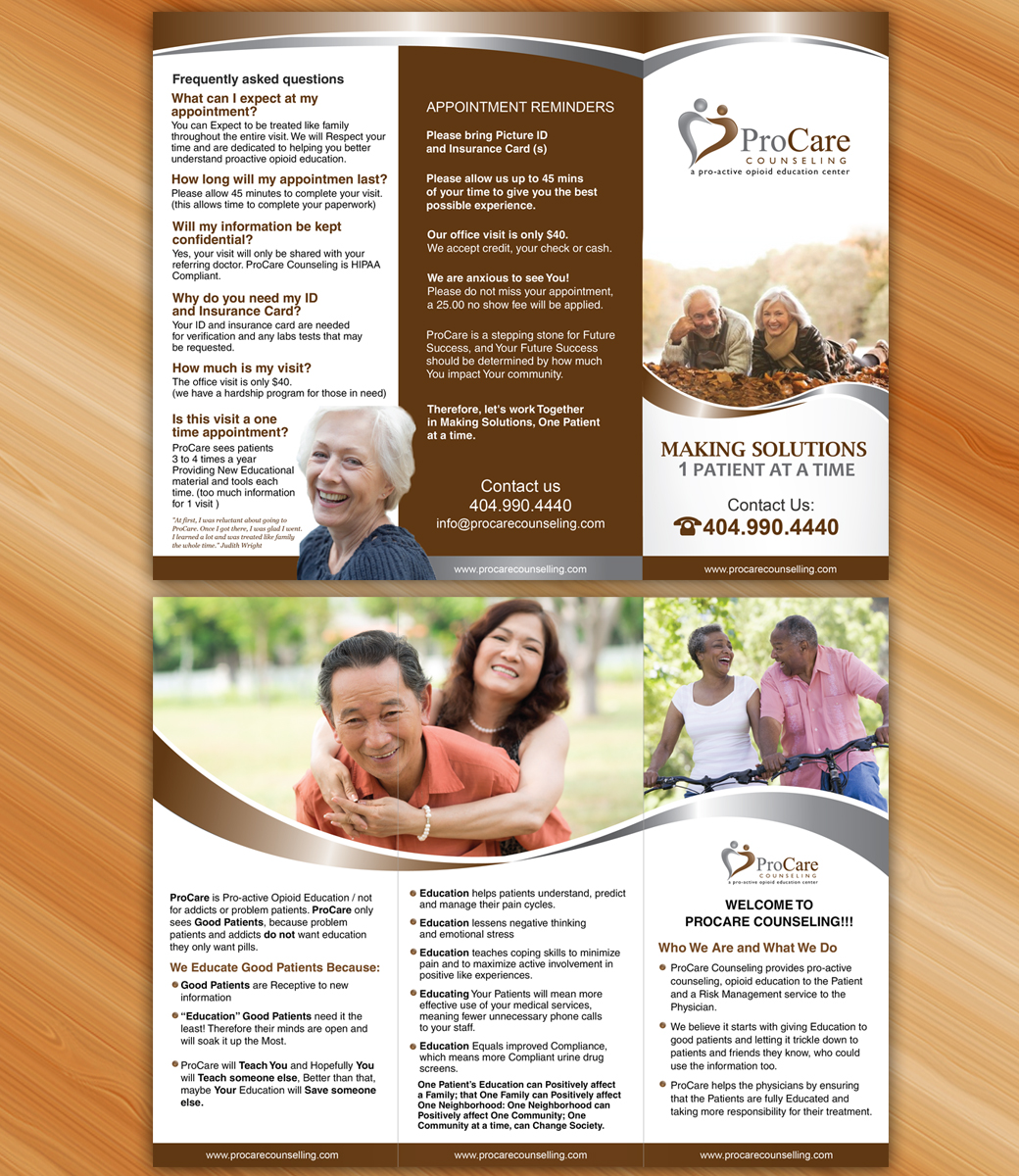 Broschüren-Design von Sarmishtha Chattopadhyay_loginchange für Pro Care Counseling | Design #5299942