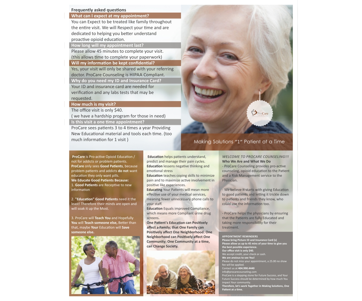 Brochure Design by aleksander1 for Pro Care Counseling | Design #5291573