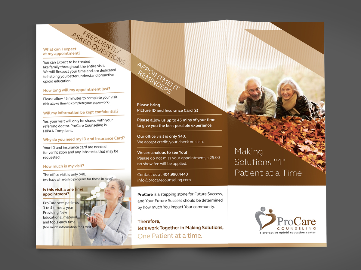 Brochure Design by MilM for Pro Care Counseling | Design #5297904