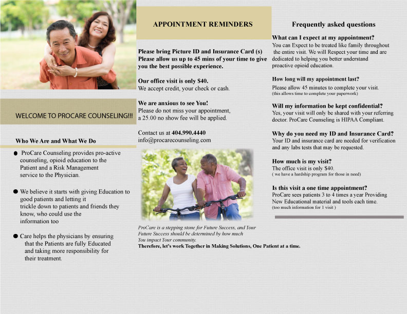 Brochure Design by Mchildress123 for Pro Care Counseling | Design #5293654