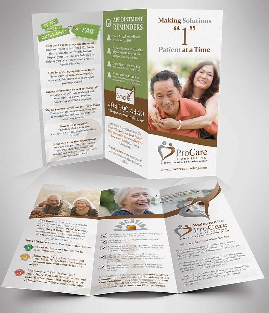 Brochure Design by creationz2011 for Pro Care Counseling | Design #5299022