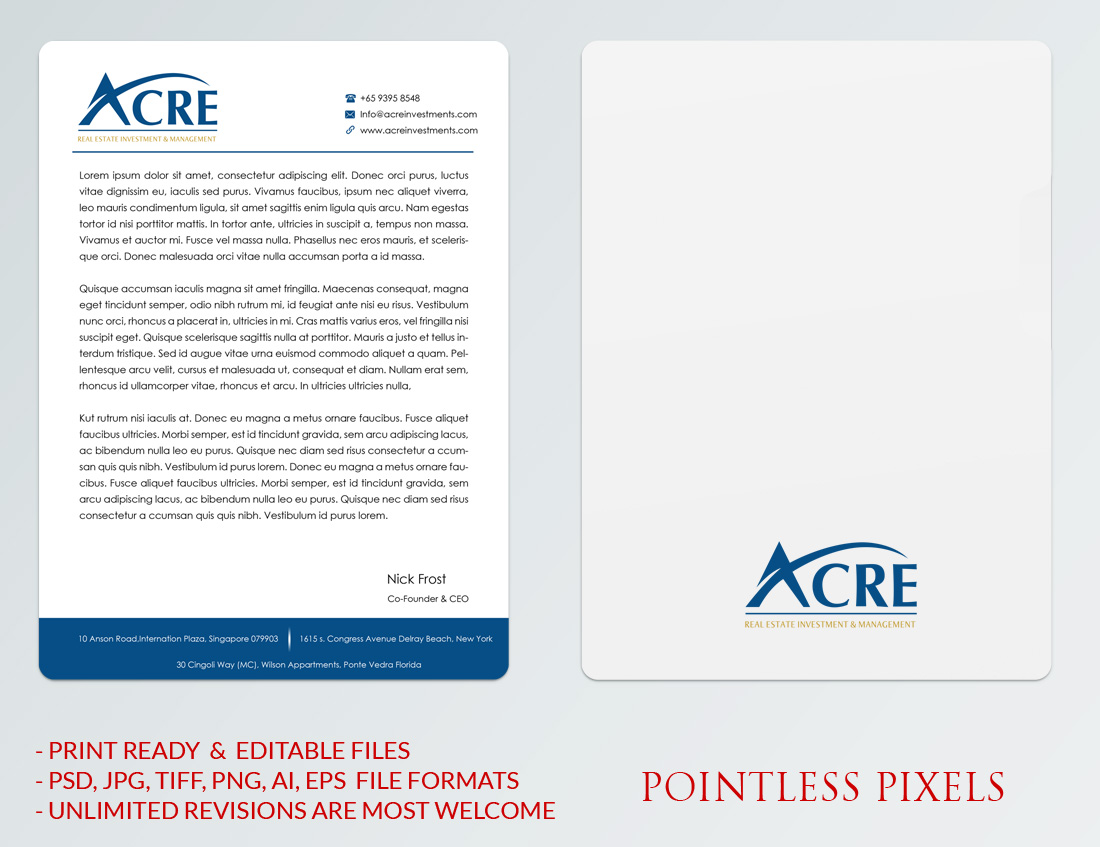 Letterhead Design by Pointless Pixels India for this project | Design #5293910