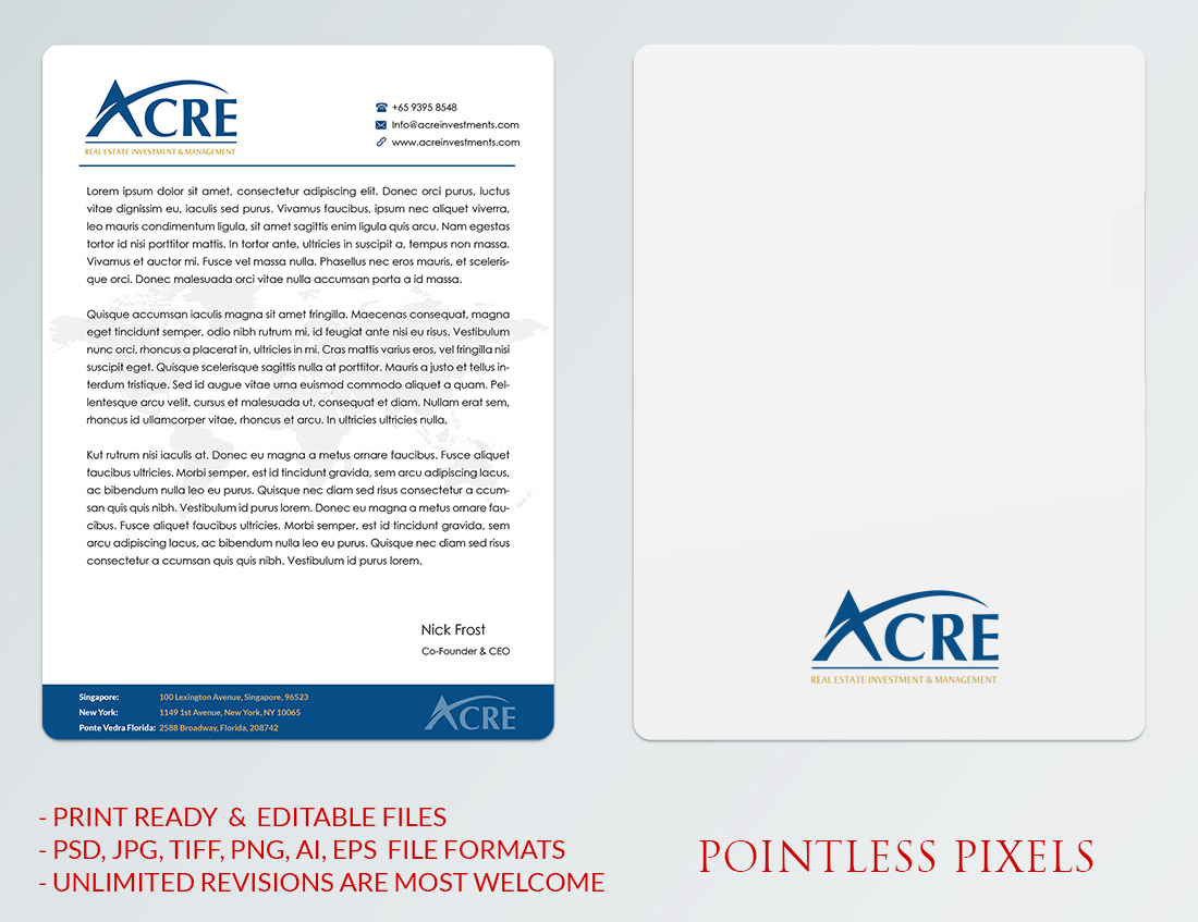 Letterhead Design by Pointless Pixels India for this project | Design #5344742