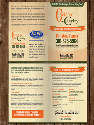 Brochure Design by rex-designs for Cluttered to Clarity | Design #5319311